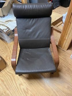 Brown ikea chair ottoman set