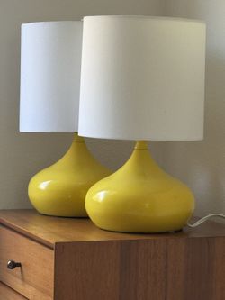 Yellow Lamps Pair