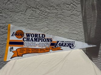 Los Angeles Lakers World Champions 1(contact info removed) Pennant - 1988 NBA Finals - Pennant
