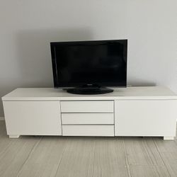 White Laminate Glossy Console