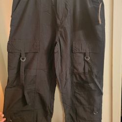New Ladies Sz L Cargo Pants, Black