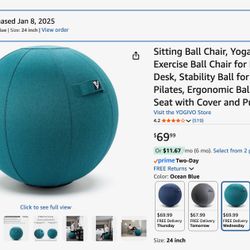 Ergonomic Yoga Ball Chair with Cover & Pump - Brand New, Never Inflated