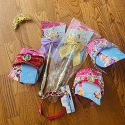Assorted Disney Princess Tiaras, Wands , 7 Total 