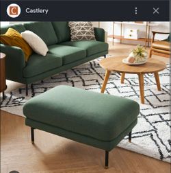 Castlery Brand Pebble Couch & Ottoman - Dark Green