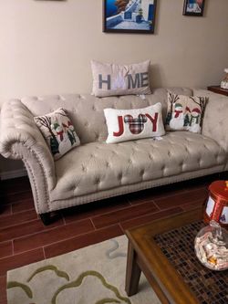 Audrey tufted sofa and matching Chaise available