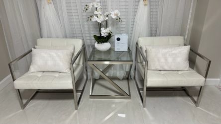 Set of 2 Armchairs + Coffe table