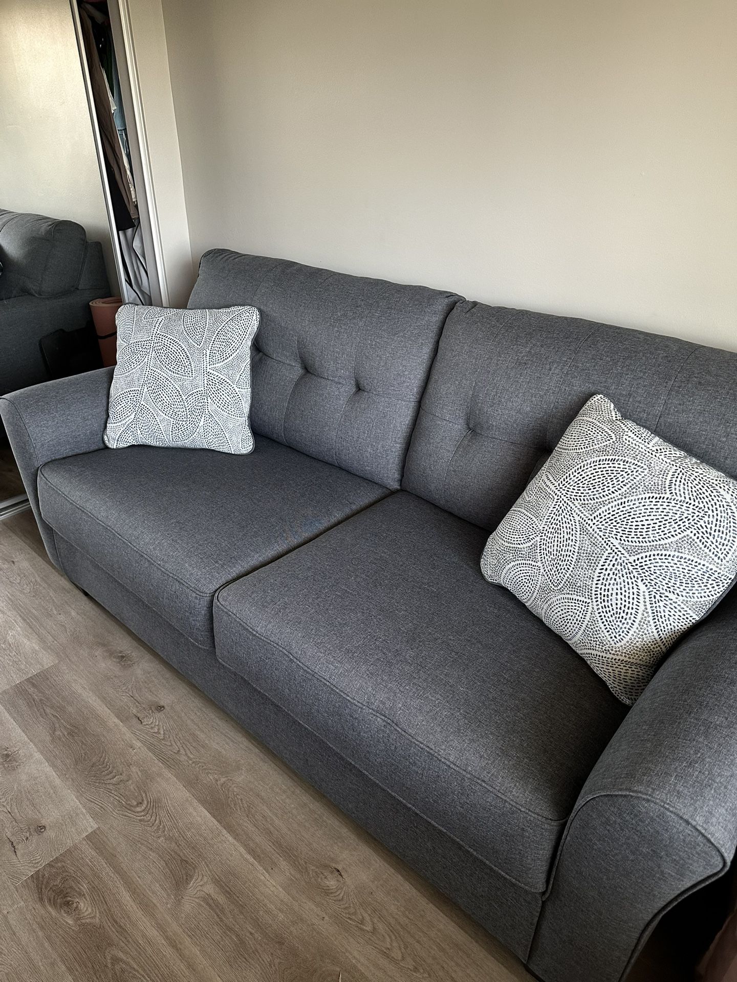 Living Spaces Couch + Pull Out Bed