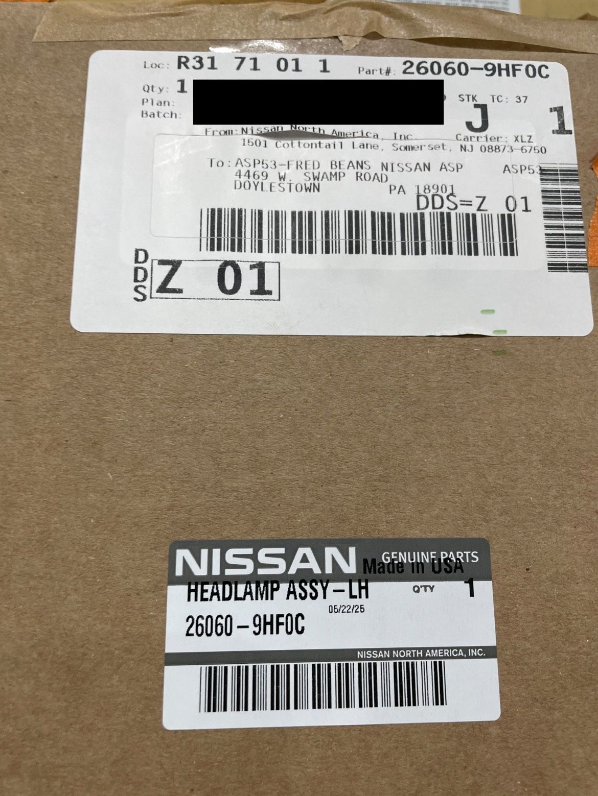 OEM Nissan Altima Driver Side Headlamp