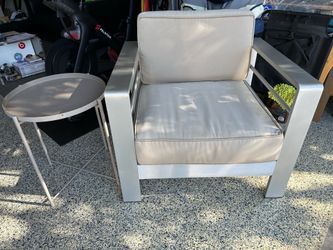 Outdoor Patio Aluminum chair / Ikea Side table