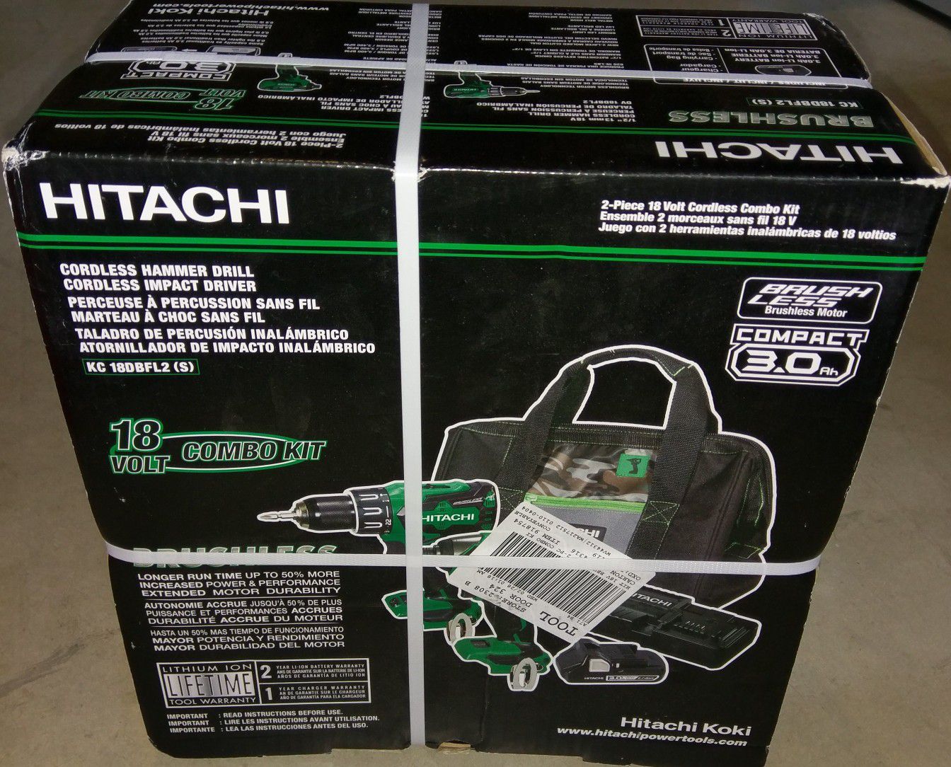Hitachi 2-Tool 18-Volt Brushless Power Tool Combo Kit with Soft Case