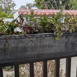 Corrugated Metal Planter Box, 3 Available, Priced Each