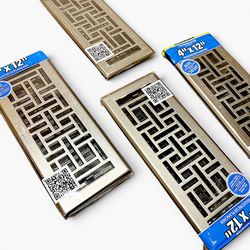 NEW! Decor Grates Floor Registers 4-Pack 4x12 Gun Metal