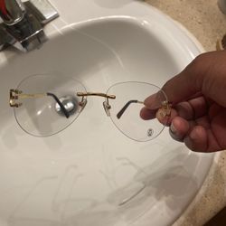 Cartier Sunglasses Gold Clear 