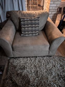 Grey Loveseat & Oversized Chair
