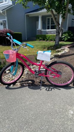 20 inch pink and turquoise bike