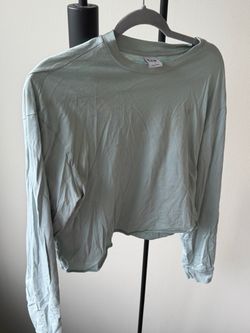 Aritzia Tna Cropped Long-Sleeve Top | Sage Green | Small
