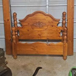 Solid Wood Queen Bed And Matching Dresser 