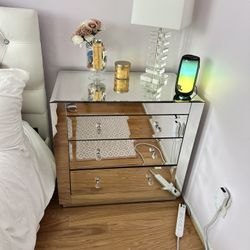 Mirrored 3 Drawer Set Of 2 (used)