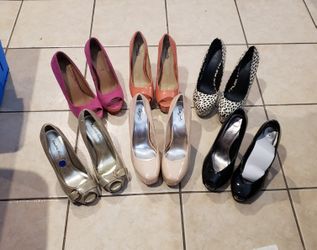6 pairs of heels size 7