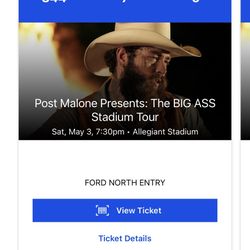 Post Malone + Jelly Roll Tickets! BIG ASS stadium Tour 5/3 @ Allegiant Las Vegas