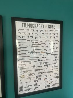 Framed filmography of guns Movie guns through the years 27 x 39
