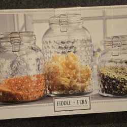 📦✨ Brand New Set of 3 Hobnail Glass Canisters – Never Used! ✨📦