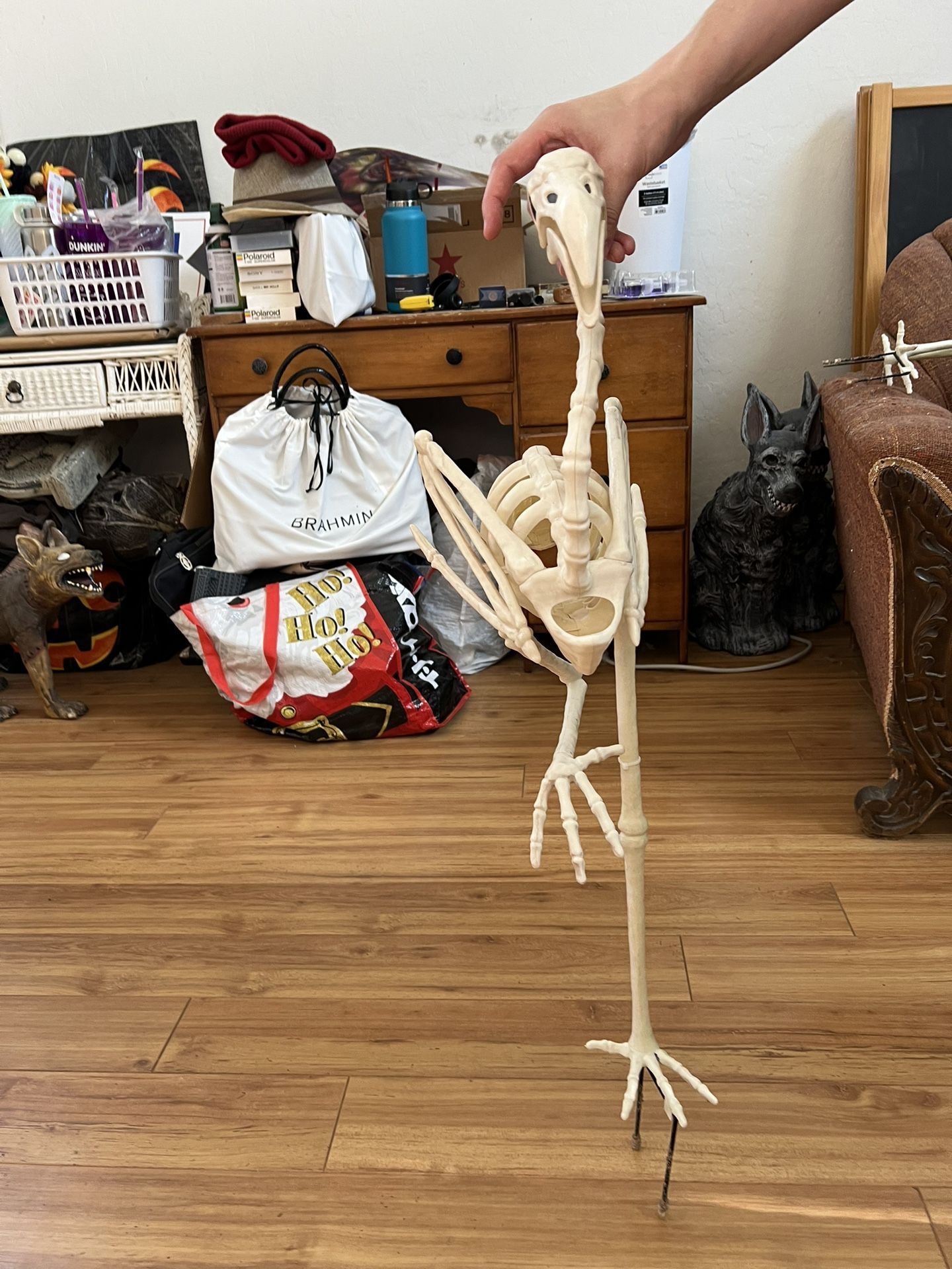3 flamingos Skeleton Yard Halloween Decor