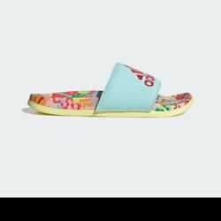 Adidas ADILETTE COMFORT SLIDES Size - 7 & 8  Clear Aqua / Lush Red / Pearl Citrine