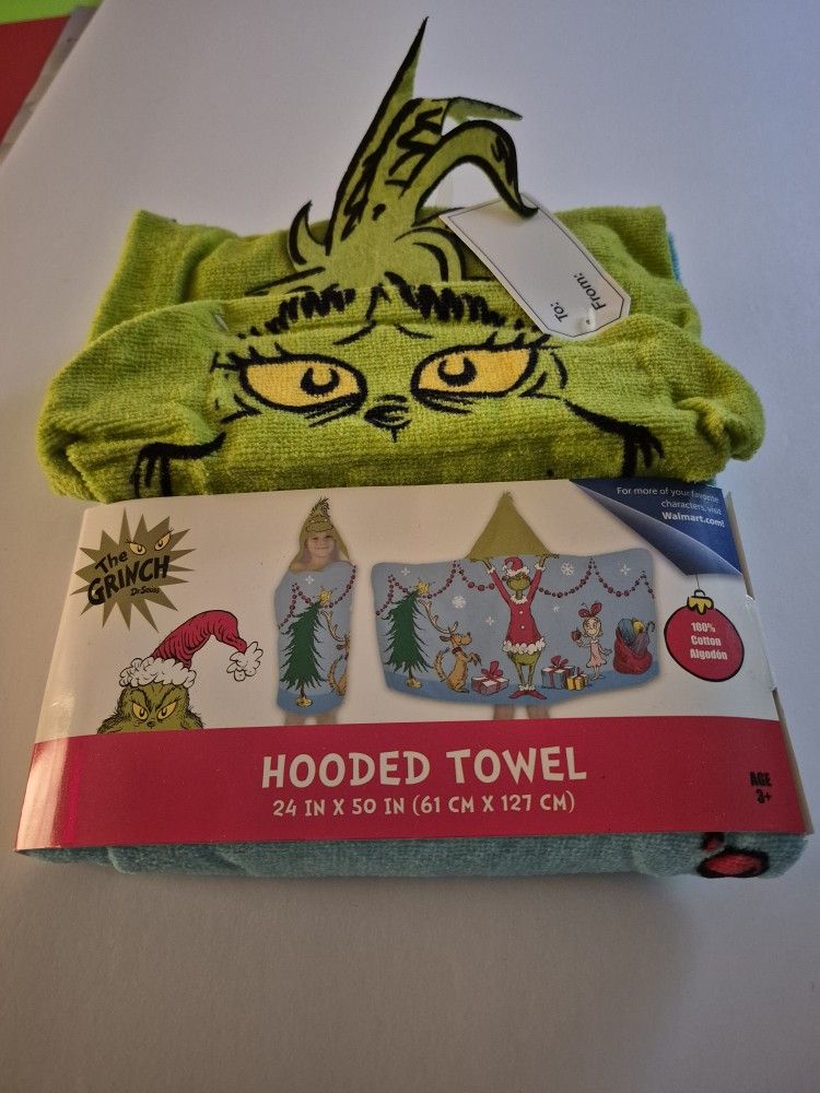 Grinch Hooded Bath Towel