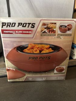 NEW Open Box Pro Pots Football Slow Cooker 1.5 Qt Game Day Dip Warmer