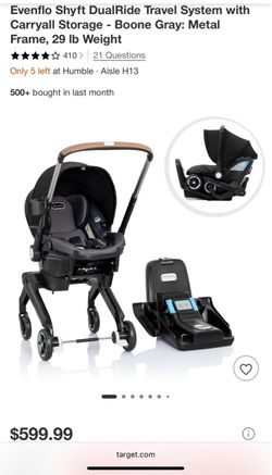 EVENFLO SHYFT DUALRIDE BOONE GRAY TRAVEL SYSTEM