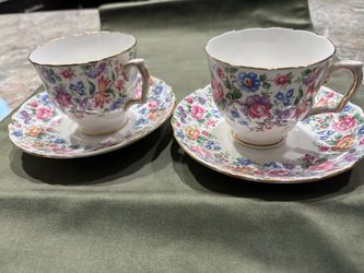 Set de 2 tazas con platos