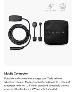 Tesla Mobile Connector with Adapters and Carry Bag