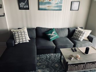 Wayfair Modular Sectional Sofa with Chaise – Dark Gray – Pillows Included