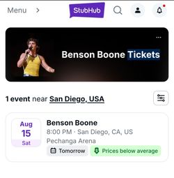 Title: Benson Boone concert – TOMORROW