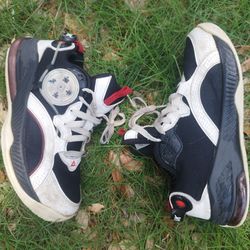 boy's Black White Red Athletic Sneakers Lace Up Low Top Active Casual