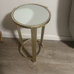 Gold medal and mirror side table or plant stand