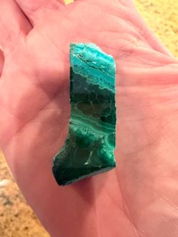 Partially Polished / Partially Raw Malachite Crystal Stone