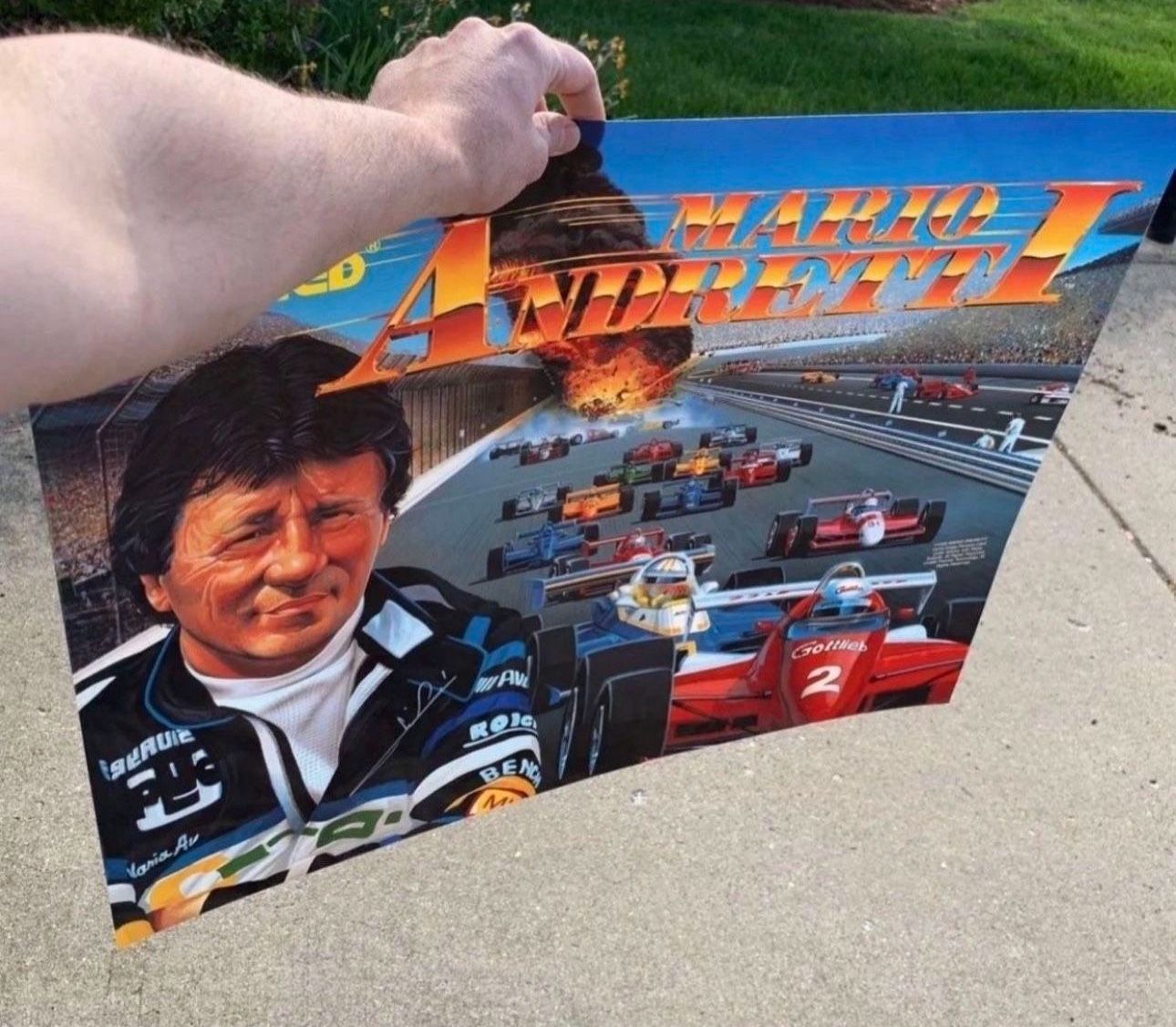 Mario Andretti Pinball Translite Art