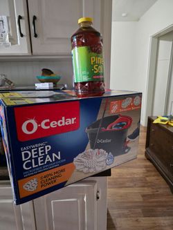 O-Cedar Mop & Pinesol set cleaning products