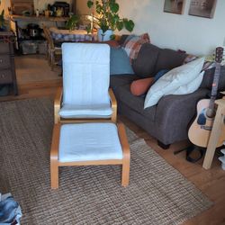 Ikea Poang Chair And Ottoman