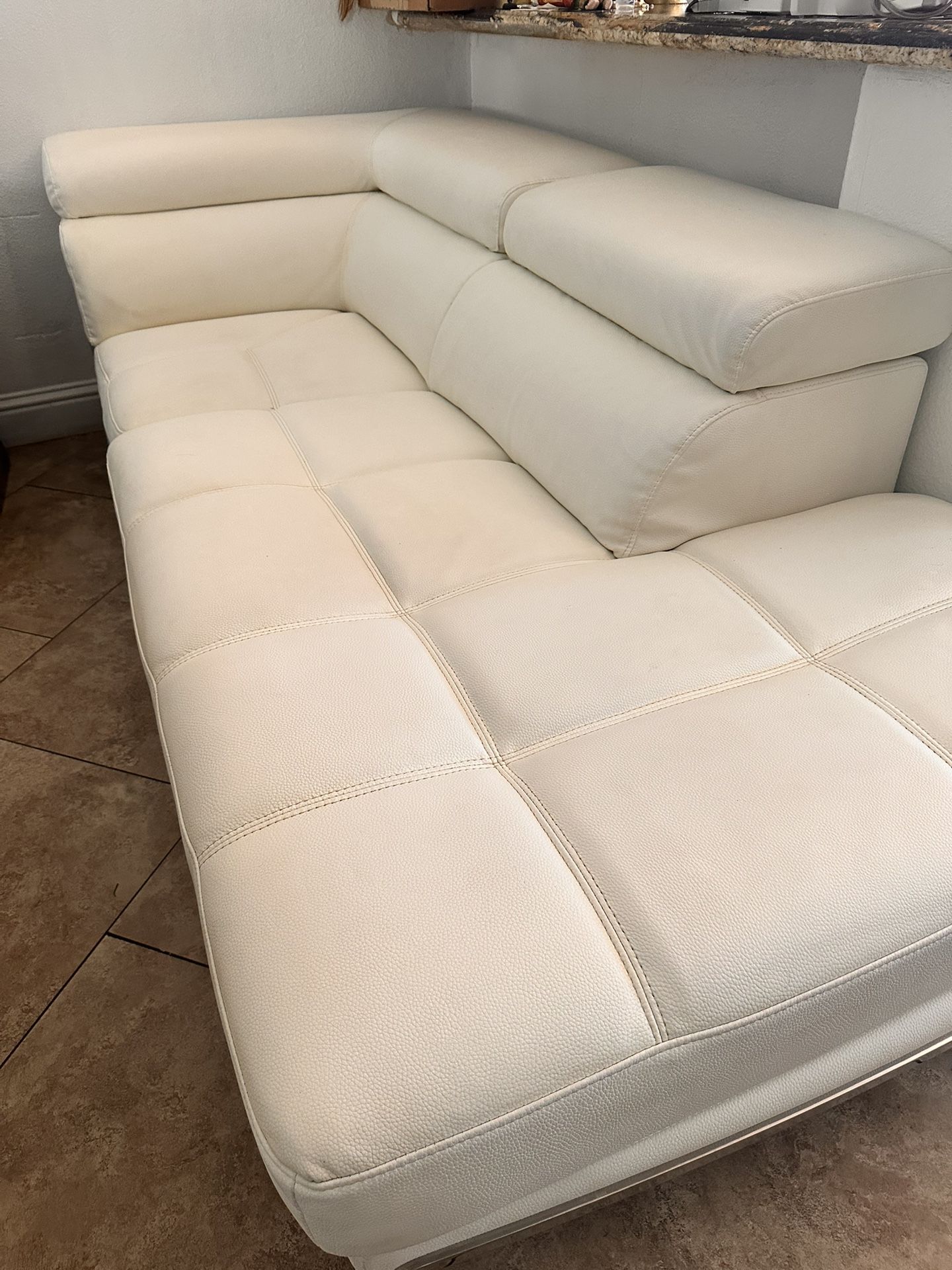 White Leather Sofa