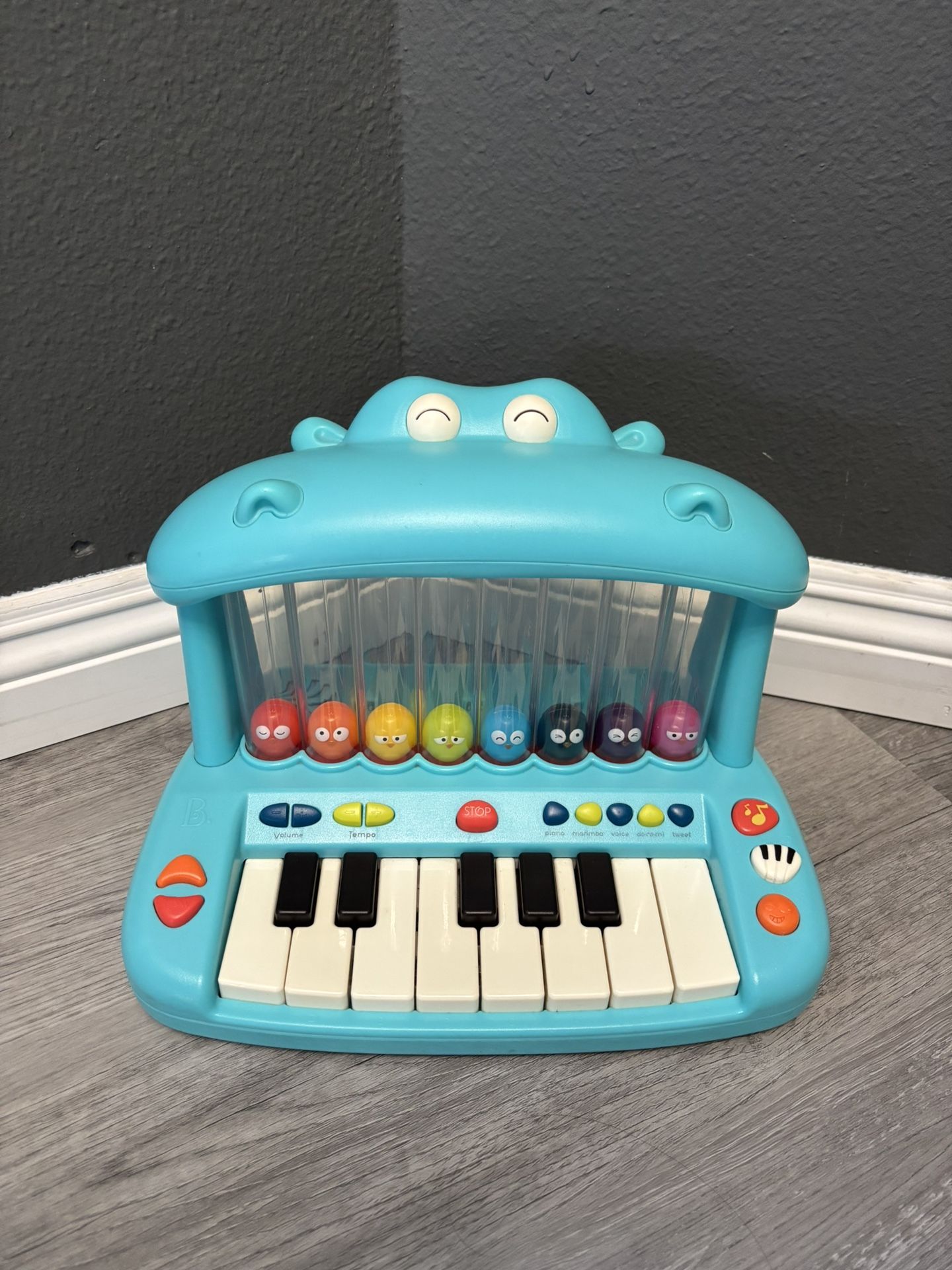 B. toys – Hippo Pop – Musical Toy Keyboard – Play Piano – Songs, Sounds & Lights – Musical Instrument for Toddlers and Kids 