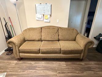 3-Seat Tan/Brown Traditional Sofa