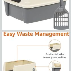 NEW CAT BOX WITH HIGH SIDES OPEN TOP FOR EASY ACCESS!
