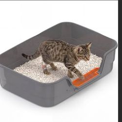 Suhaco Extra Large Cat Litter Box — Grey, New
