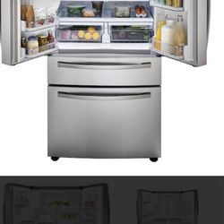 Samsung Refrigerator Replacement Crisper Drawer, Left And Right Door Shelves, Main Section Shelves, Crisper Drawer, Door Shelves