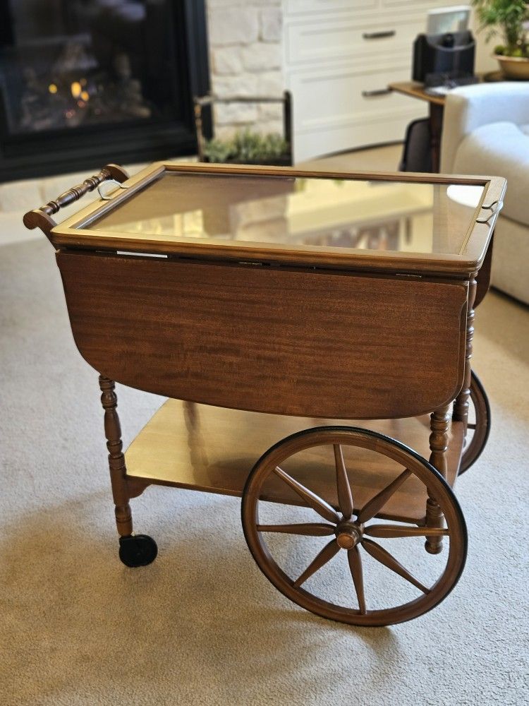 Vintage Drop Leaf Tea Cart