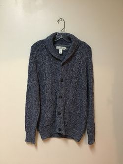 Men’s L.O.G.G. H&M blue & white cardigan sweater… Size small