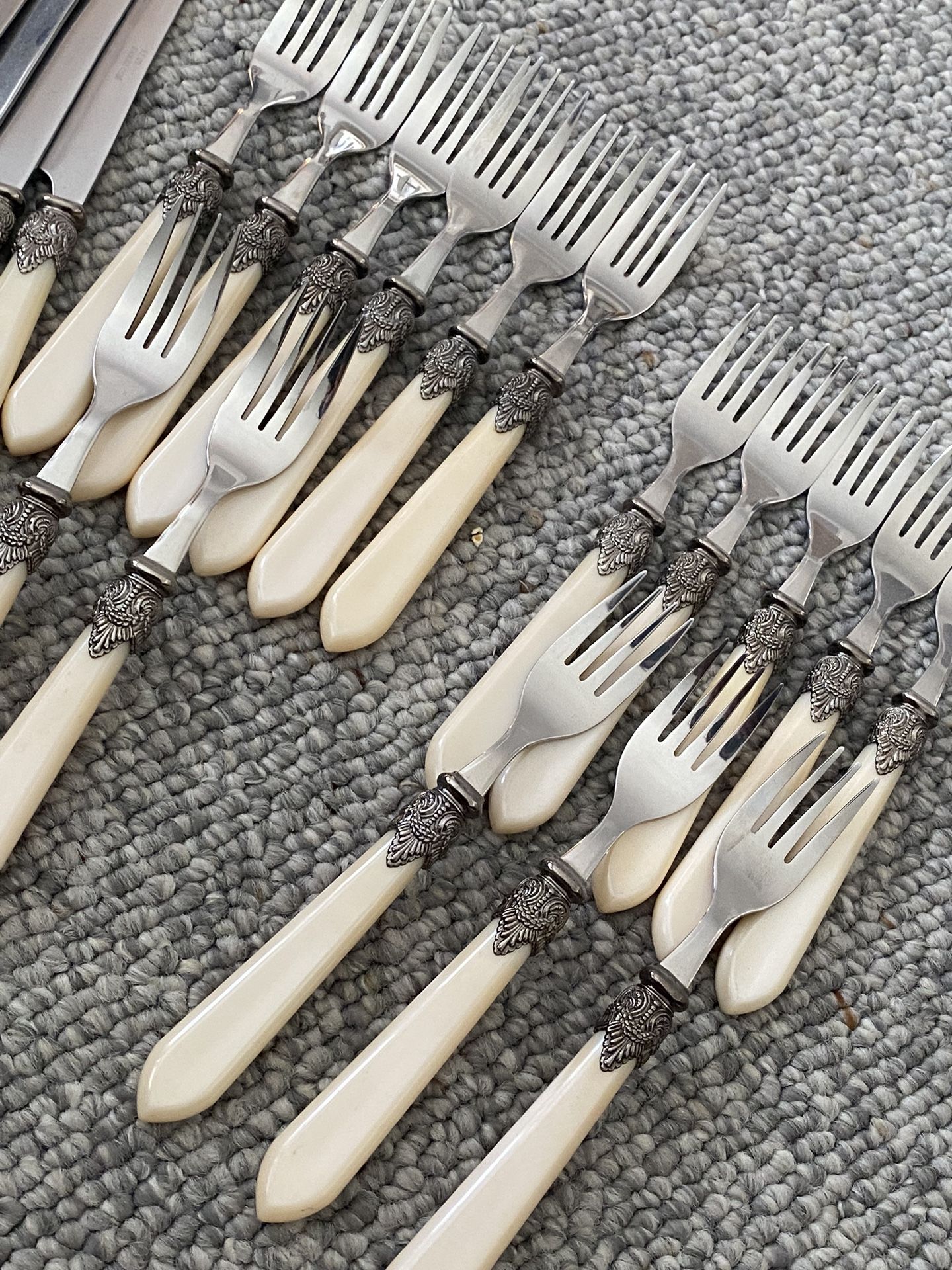 Vintage Faux Ivory Stainless Silverware